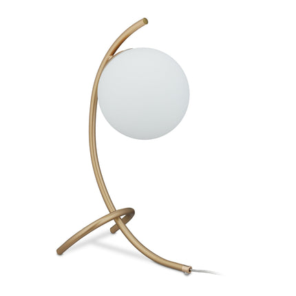 Arched table lamp with globe shape