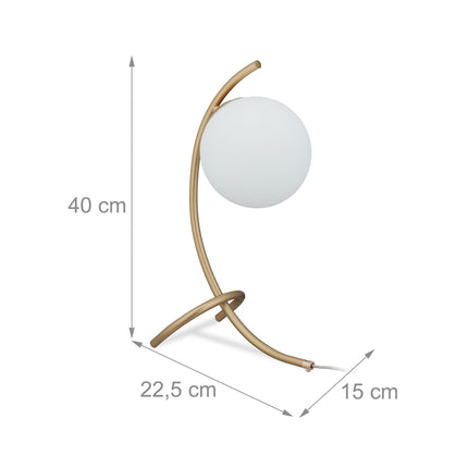 Arched table lamp with globe shape