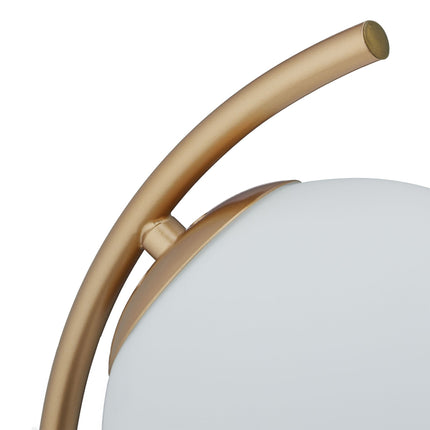 Arched table lamp with globe shape