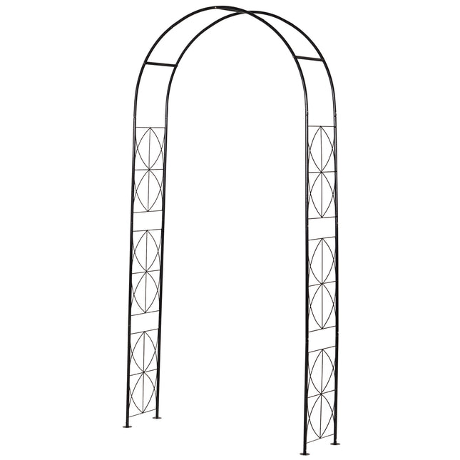 Metal Garden Arch Trellis, Black, 114x30x230 cm