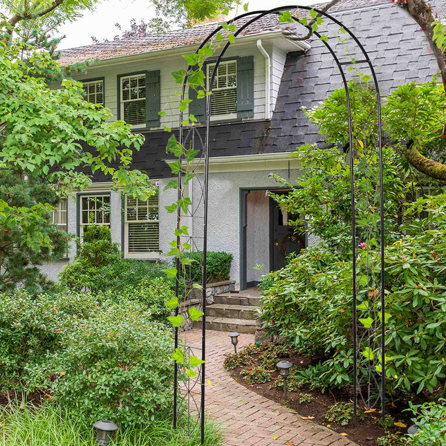 Metal Garden Arch Trellis, Black, 114x30x230 cm
