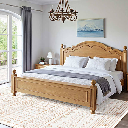 Area Rug 5x7 Ft, Washable Non-Slip, Beige