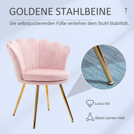 Pink Velvet Lounge Chair, Lotus Design, Metal Legs
