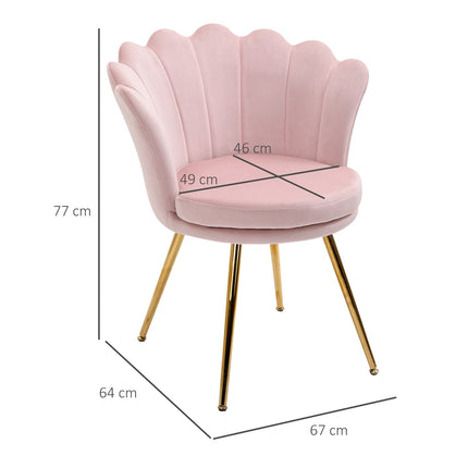 Pink Velvet Lounge Chair, Lotus Design, Metal Legs