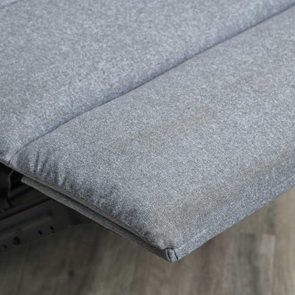 Lounge chair with side pocket, gray linen-polyester