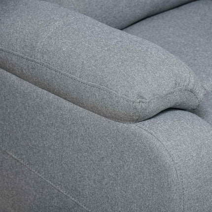 Lounge chair with side pocket, gray linen-polyester