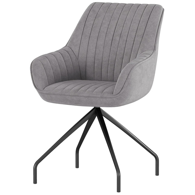 Swivel Velvet Armchair with metal legs, dark grey