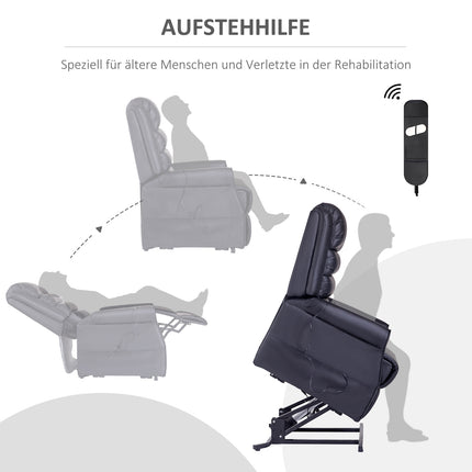 Reclining massage chair with standing aid and USB port