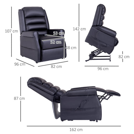 Reclining massage chair with standing aid and USB port