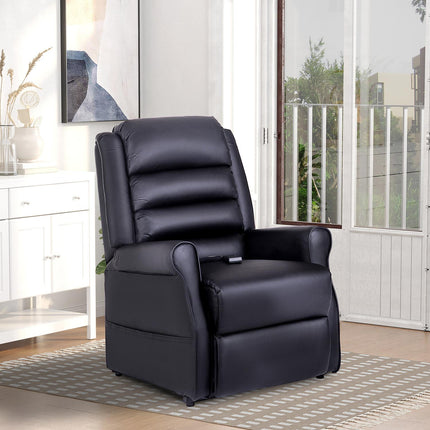 Reclining massage chair with standing aid and USB port