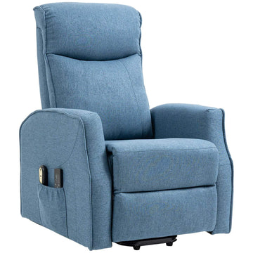Lounger with standing aid, massage and footrest
