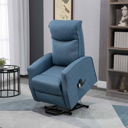Lounger with standing aid, massage and footrest