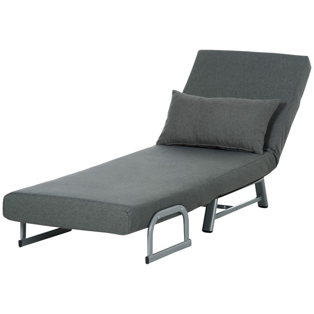 Fauteuil, gestoffeerde fauteuil, omvormbaar tot logeerbed, ergonomisch, donkergrijs