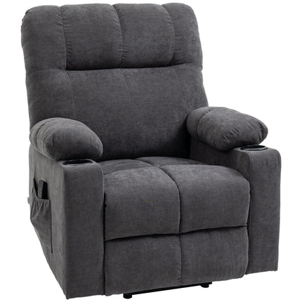 Electric armchair with massage, heating, dark grey
