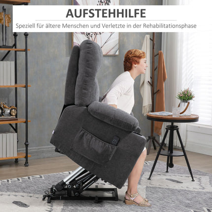 Electric armchair with massage, heating, dark grey