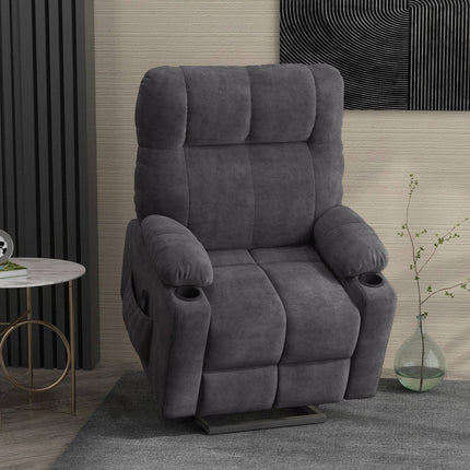 Electric armchair with massage, heating, dark grey