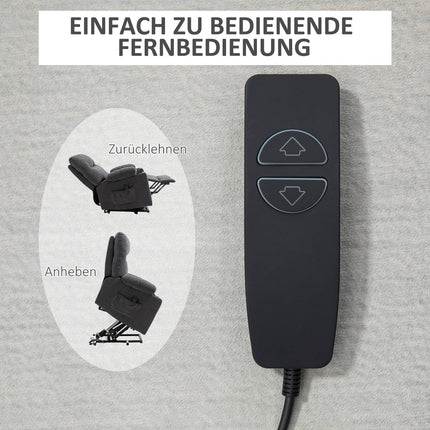 Electric armchair with massage, heating, dark grey