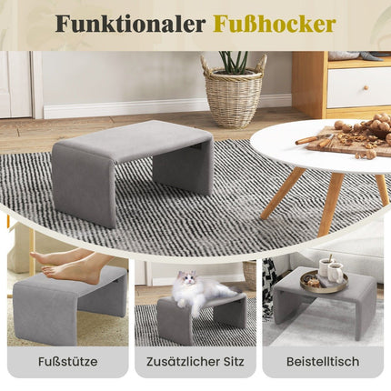 Armchair with stool oversized relaxation armchair with open back and wide seat gray