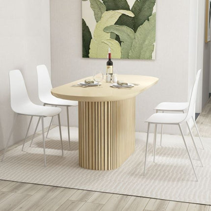 Armless Dining Chair Set of 4, Metal Legs, Anti-Slip Pads, Black/White