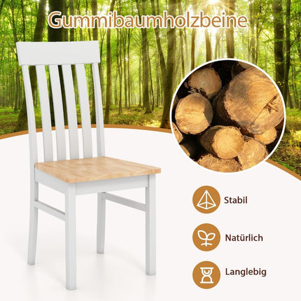 Armless Dining Chairs Set of 2, Ergonomic Back, Wood