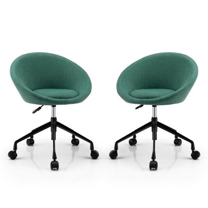 Armless Office Chair, Swivel, Adjustable Height, Linen