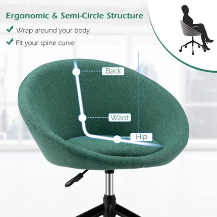 Armless Office Chair, Swivel, Adjustable Height, Linen