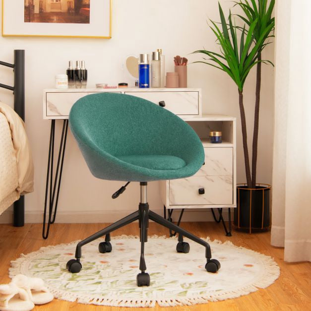 Armless Office Chair, Swivel, Adjustable Height, Linen