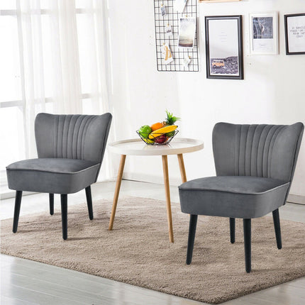 Armless Upholstered Accent Chairs, Set of 2, Gray
