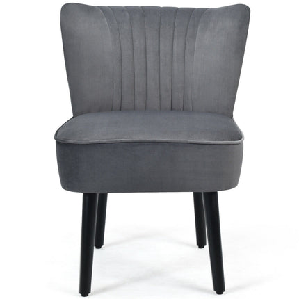 Armless Upholstered Accent Chairs, Set of 2, Gray