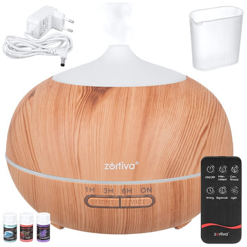 Aroma Diffuser Humidifier 400 ml with Remote Control, 8 LED Colours, Timer