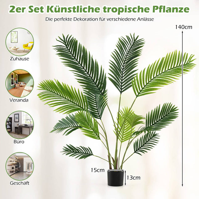 Artificial Areca Palm Set, 140 cm, Indoor Decor