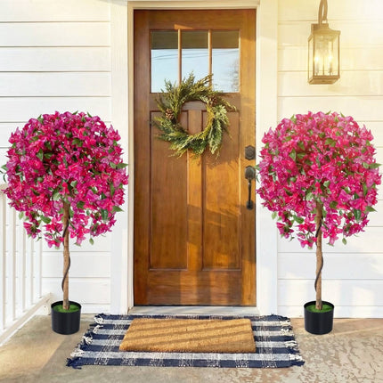 Artificial Azalea Trees, 2-Pack 51-Inch With Weighted Pots