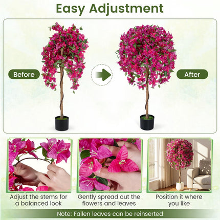 Artificial Azalea Trees, 2-Pack 51-Inch With Weighted Pots