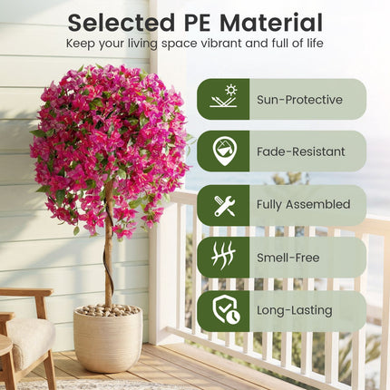 Artificial Azalea Trees, 2-Pack 51-Inch With Weighted Pots