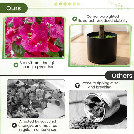 Artificial Azalea Trees, 2-Pack 51-Inch With Weighted Pots