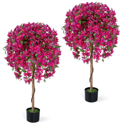 Artificial Azalea Trees, 2-Pack 51-Inch With Weighted Pots