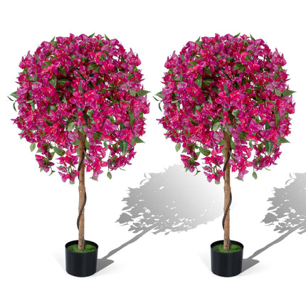 Artificial Azalea Trees, 2-Pack 51-Inch With Weighted Pots