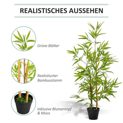 Artificial bamboo plant, 120cm, lifelike indoor decor