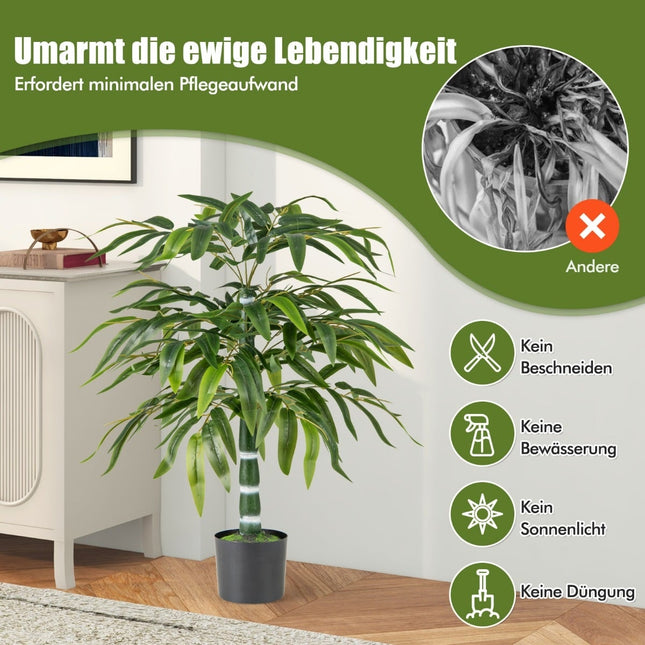Artificial Bamboo Plant Set, 100 cm, with Pot, 2-Pack