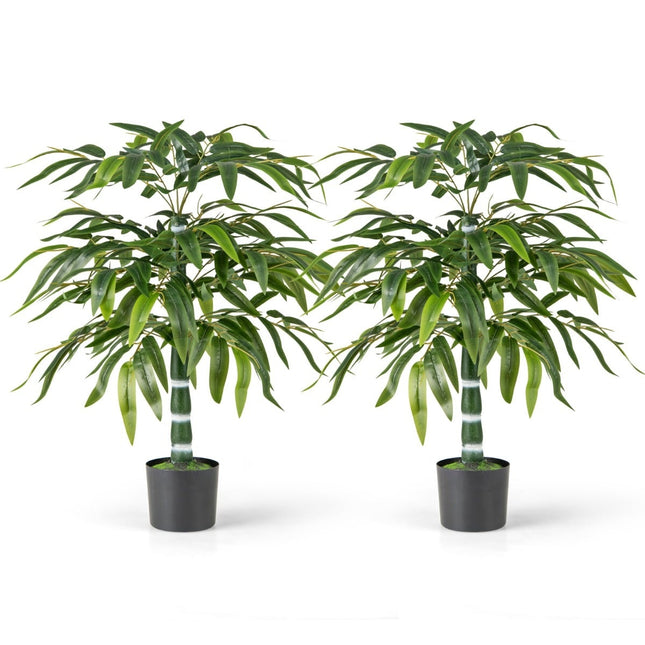 Artificial Bamboo Plant Set, 100 cm, with Pot, 2-Pack