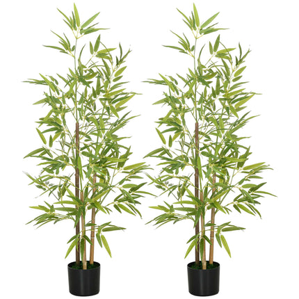 Artificial Bamboo Plant Set, 3 Stems, 120 cm, Green