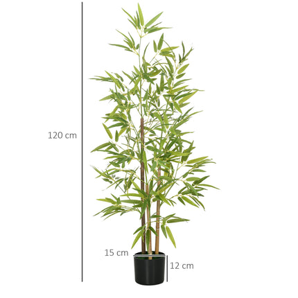 Artificial Bamboo Plant Set, 3 Stems, 120 cm, Green