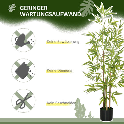 Artificial Bamboo Plant Set, 3 Stems, 120 cm, Green