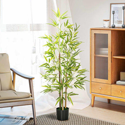 Artificial Bamboo Plant Set, 3 Stems, 120 cm, Green