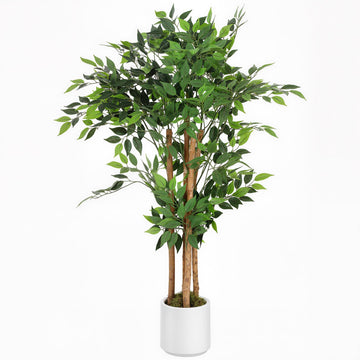 Artificial Banyan Tree 120 cm, Solid Wood Trunk