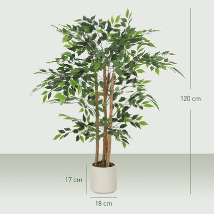 Artificial Banyan Tree 120 cm, Solid Wood Trunk