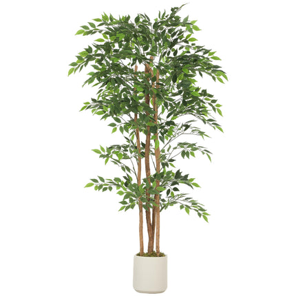 Artificial Banyan Tree with Wood Trunk, Pot, 180 cm