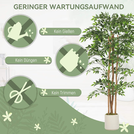 Artificial Banyan Tree with Wood Trunk, Pot, 180 cm