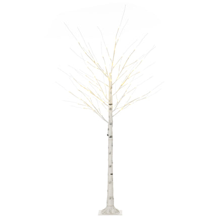 Artificial Birch Tree with LED Lights, White Bark, 180cm