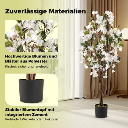Artificial Bougainvillea Tree, 120 cm, White Flowers